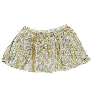 NWT Women’s Abercrombie & Fitch Gold Ivory Mini Skirt Size Large